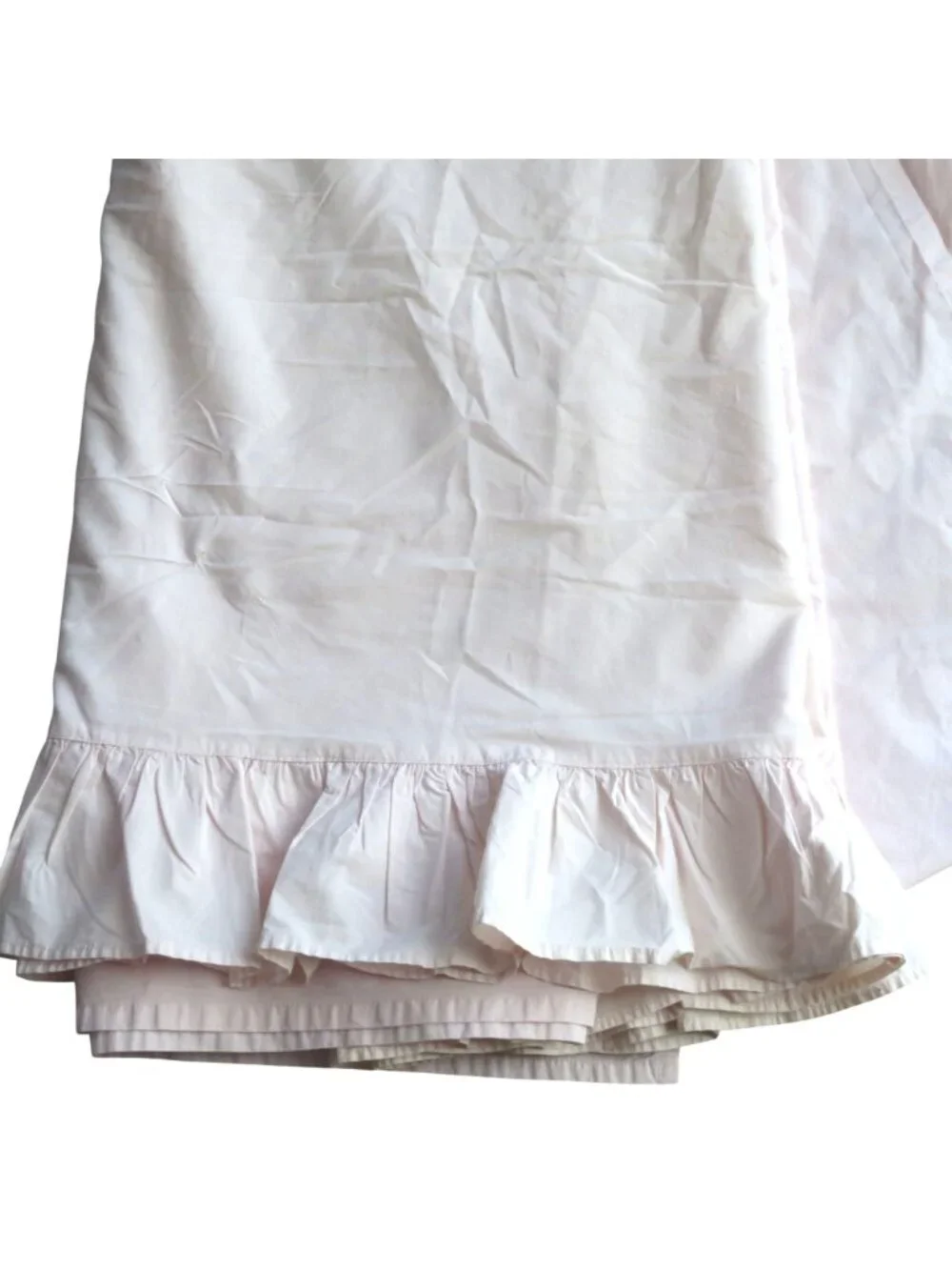 Simply Shabby Chic Light Pink Blush Cotton Full Double Flat Sheet Ruffle Edge